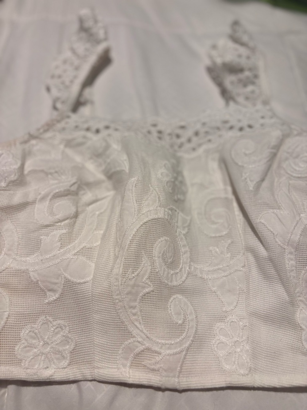 Abercrombie & Fitch White Lace Embroidered Crop Top - Picture 7 of 10
